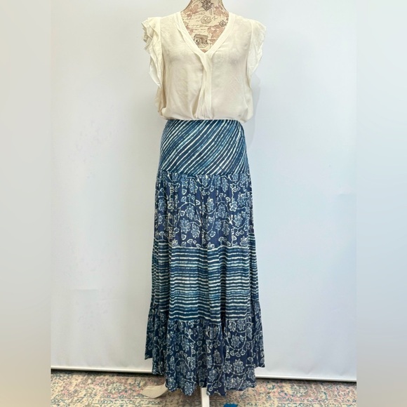 Chaps Blue Floral Maxi Skirt - Picture 3 of 15